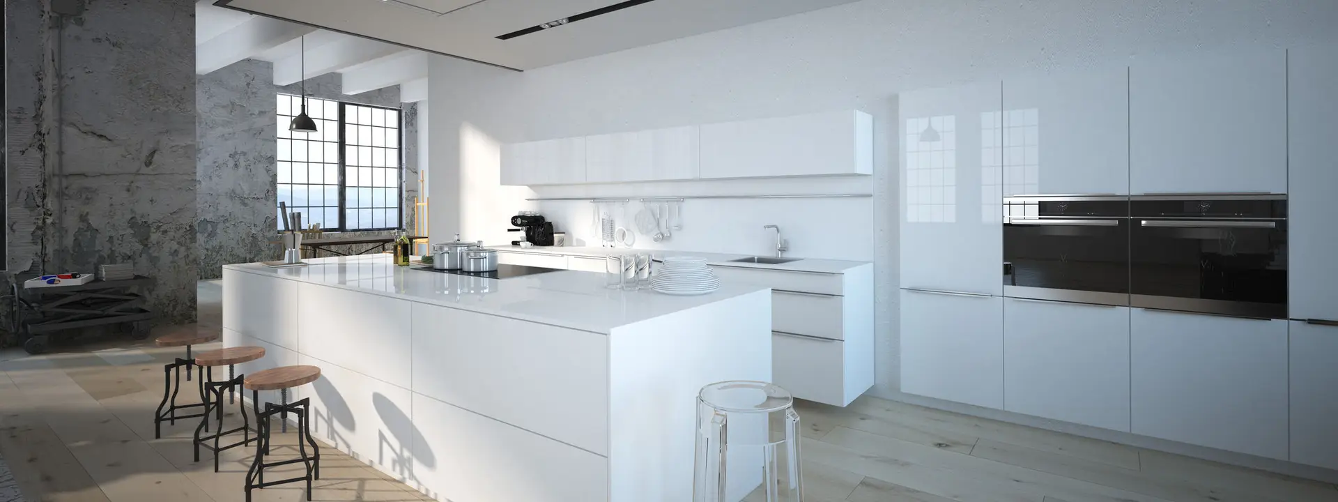 A bright modern kitchen